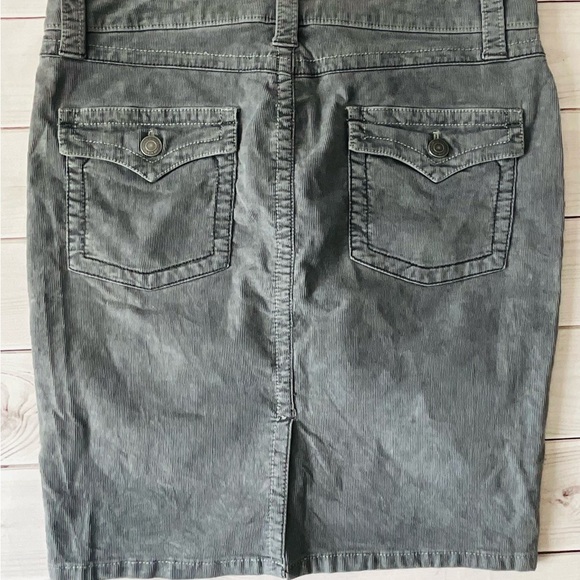 London Jean Smoky Gray Corduroy Skirt – Size 14 Office Church Casual Stretchy - Picture 2 of 7